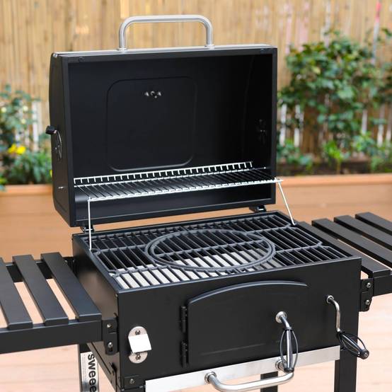 sweeek - Barbecue fumoir charbon avec récupérateur cendres et tablettes pliables – Sweeek - Image 3