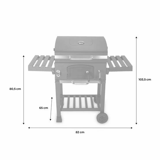 sweeek - Barbecue fumoir charbon avec récupérateur cendres et tablettes pliables – Sweeek - Image 4