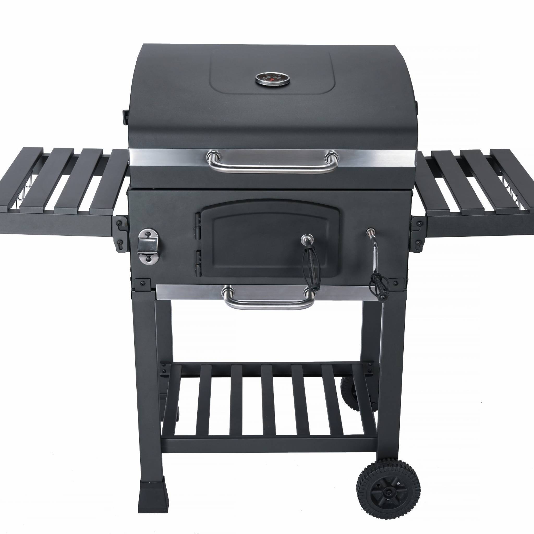 sweeek - Barbecue fumoir charbon avec récupérateur cendres et tablettes pliables – Sweeek - Image 2