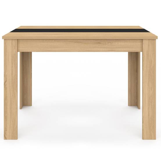 Table à manger rectangle ROZY 4 personnes façon hêtre et noire 110 cm - Image 3