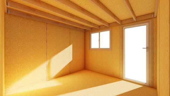 Sans Marque - STUDIO DE JARDIN / 11,8 m2 - 3,35 x 3,52m / Plancher isolé / Bardage Gris / Intérieur OSB / Livraison Gratuite / Studio Français - Image 4