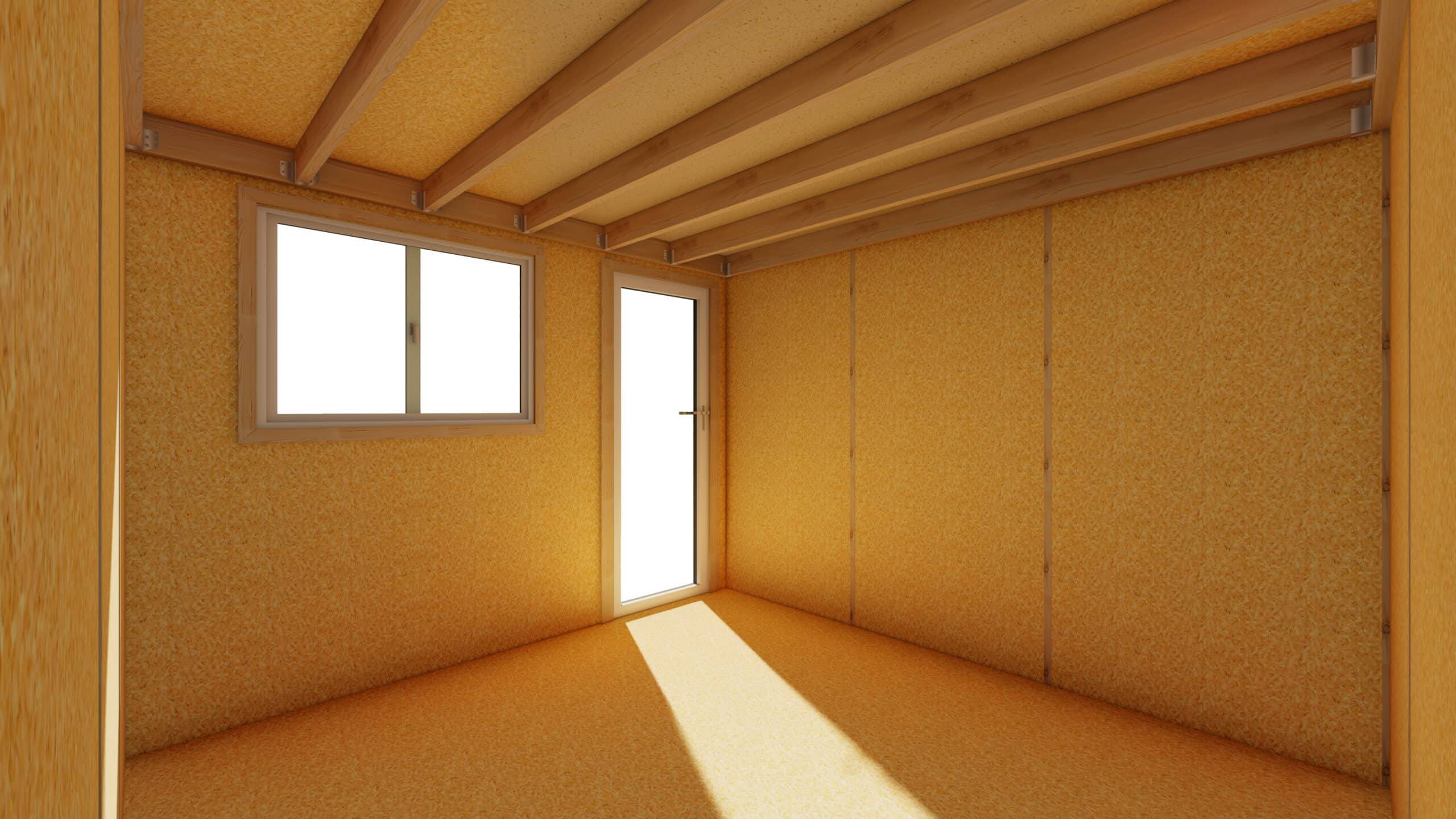 Sans Marque - STUDIO DE JARDIN / 11,8 m2 - 3,35 x 3,52m / Plancher isolé / Bardage Gris / Intérieur OSB / Livraison Gratuite / Studio Français - Imagen 3