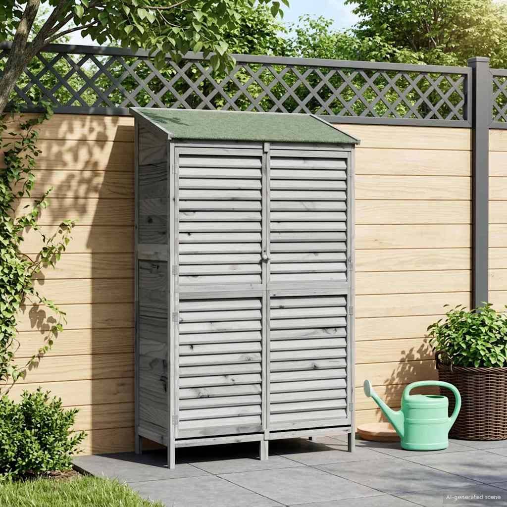 PANGIVO - Abri de jardin bois de sapin gris 106 x 56 x 176.5 cm, poids:27.8kg - PANGIVO - Image 1