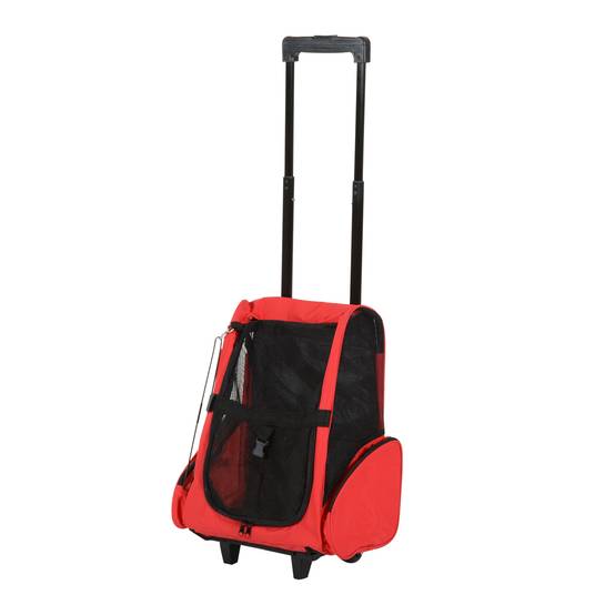 Sac à dos de transport trolley pour chien chat en métal Oxford aéré rouge 55cm - ComfortXL Outdoor Living - Image 2