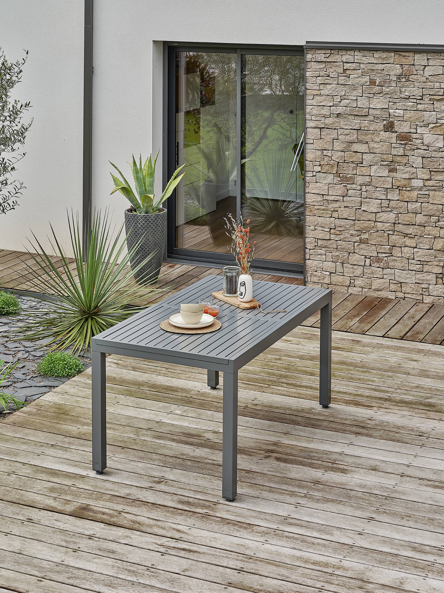 Ensemble repas de jardin ORSINO 8 places - GRIS ANTHRACITE - REMARQUABLE - Image 3