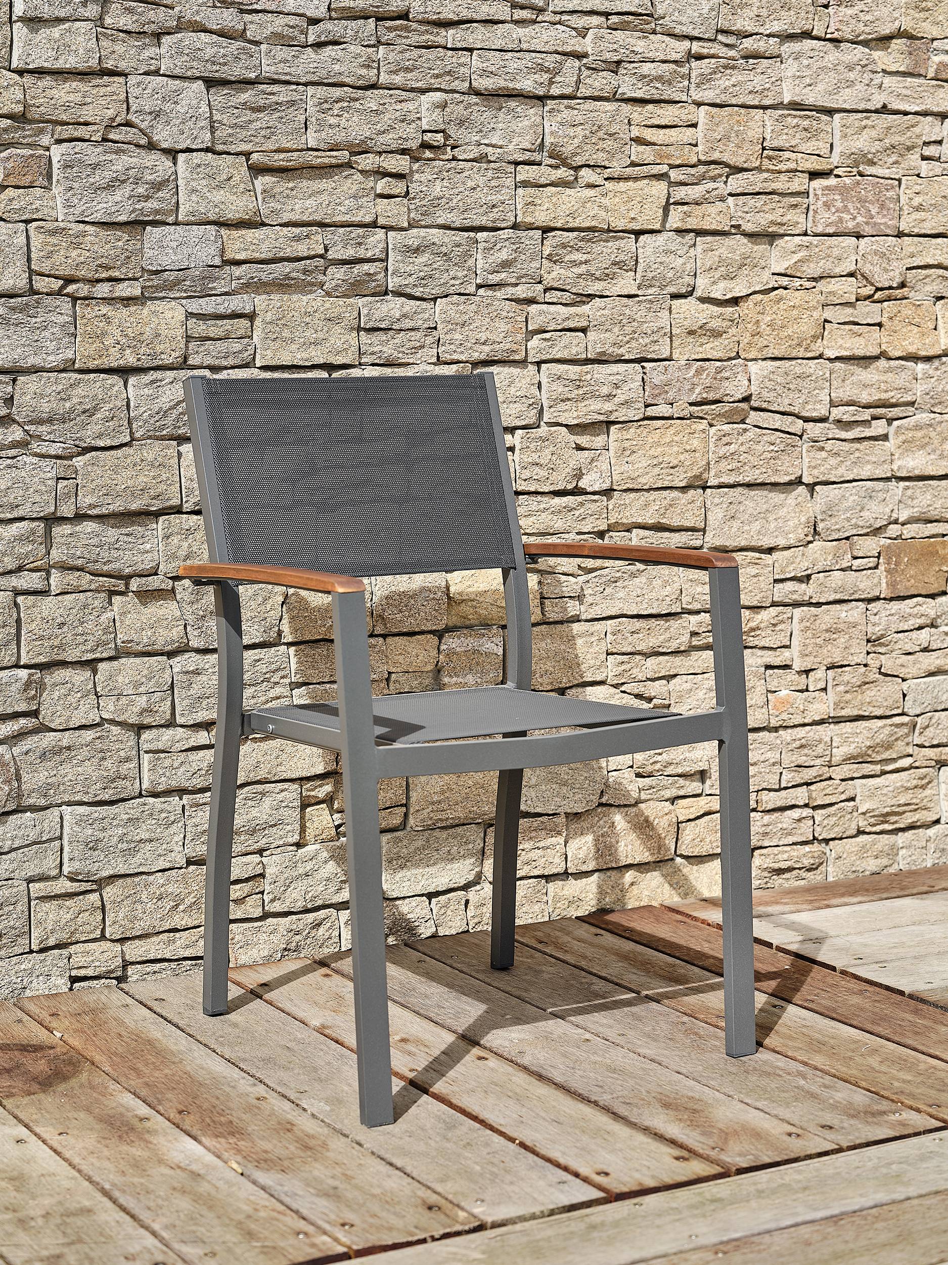 Ensemble repas de jardin ORSINO 8 places - GRIS ANTHRACITE - REMARQUABLE - Image 5