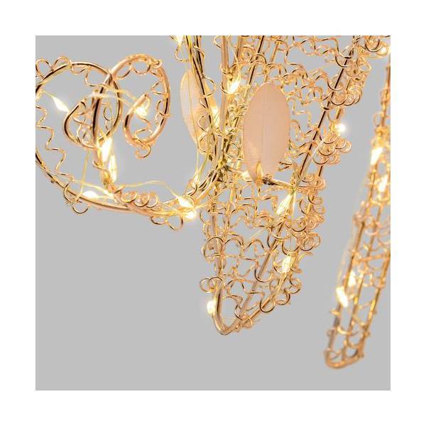 Lotti - Renne lumineux de noël qui broute 3D métallique cuivré H:25cm 100 micro LED blanc chaud H25cm Lotti - Imagen 5