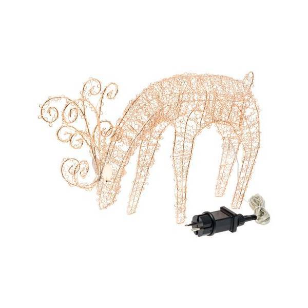 Lotti - Renne lumineux de noël qui broute 3D métallique cuivré H:25cm 100 micro LED blanc chaud H25cm Lotti - Imagen 4