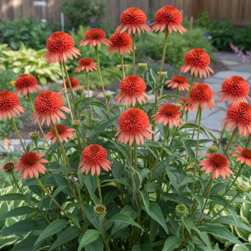 Échinacée Irresistible® à fleurs Orange/Rouge - feuillage Caduc - Godet - 5/20 cm - Imagen 1
