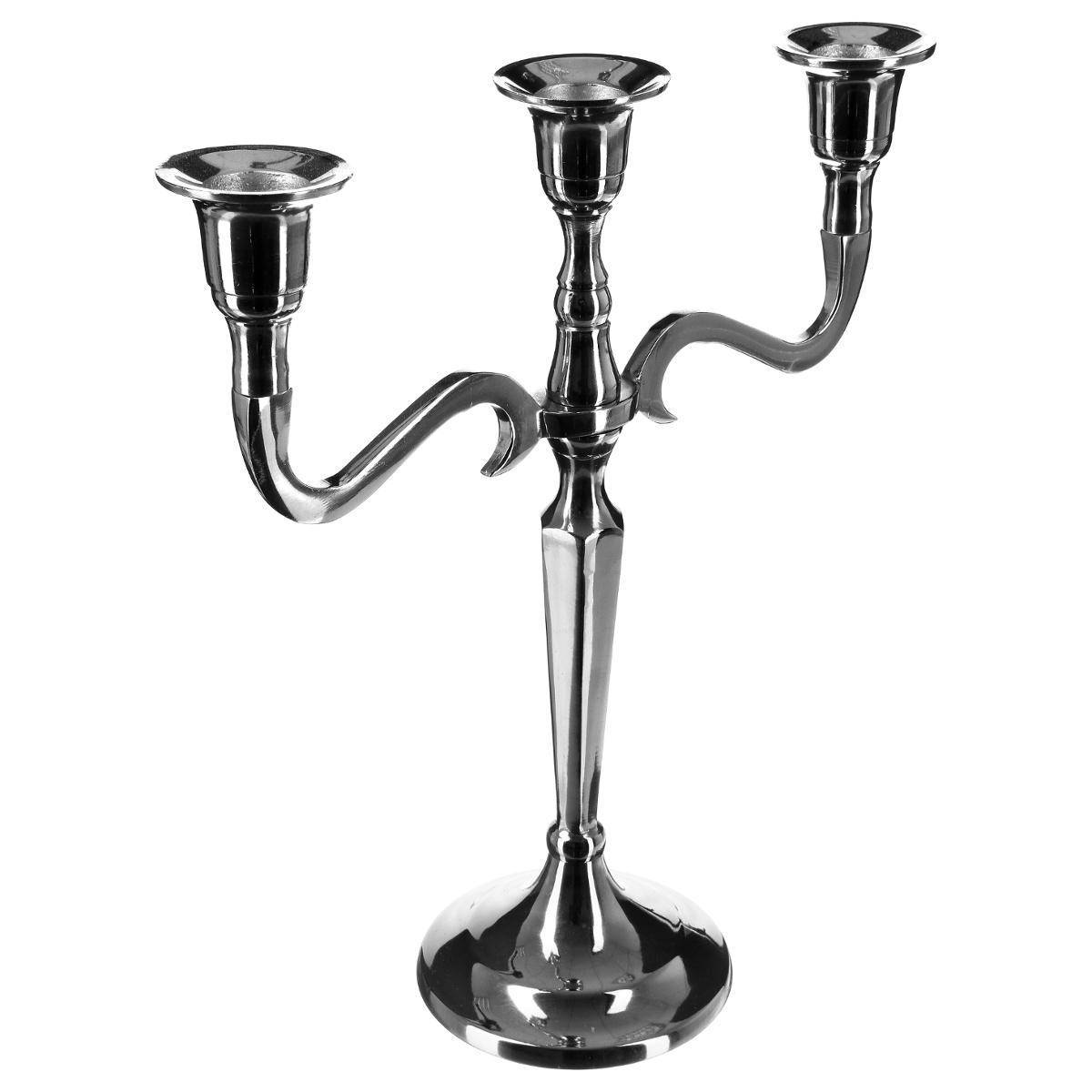 Atmosphera - Bougeoir "Marso" métal argent H27cm - Atmosphera Créateur d'intérieur - Imagen 1