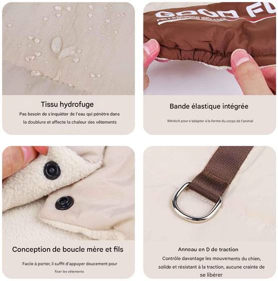 Manteau chaud pour chien d'hiver brown taille M confortable - Lytech - Image 3
