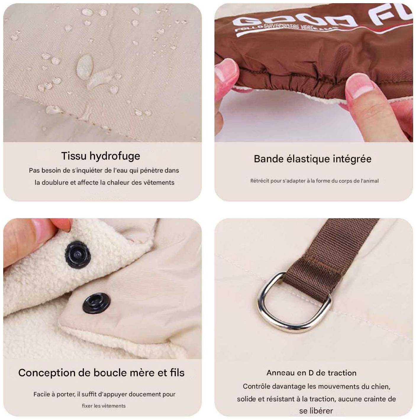 Manteau chaud pour chien d'hiver brown taille M confortable - Lytech - Image 3