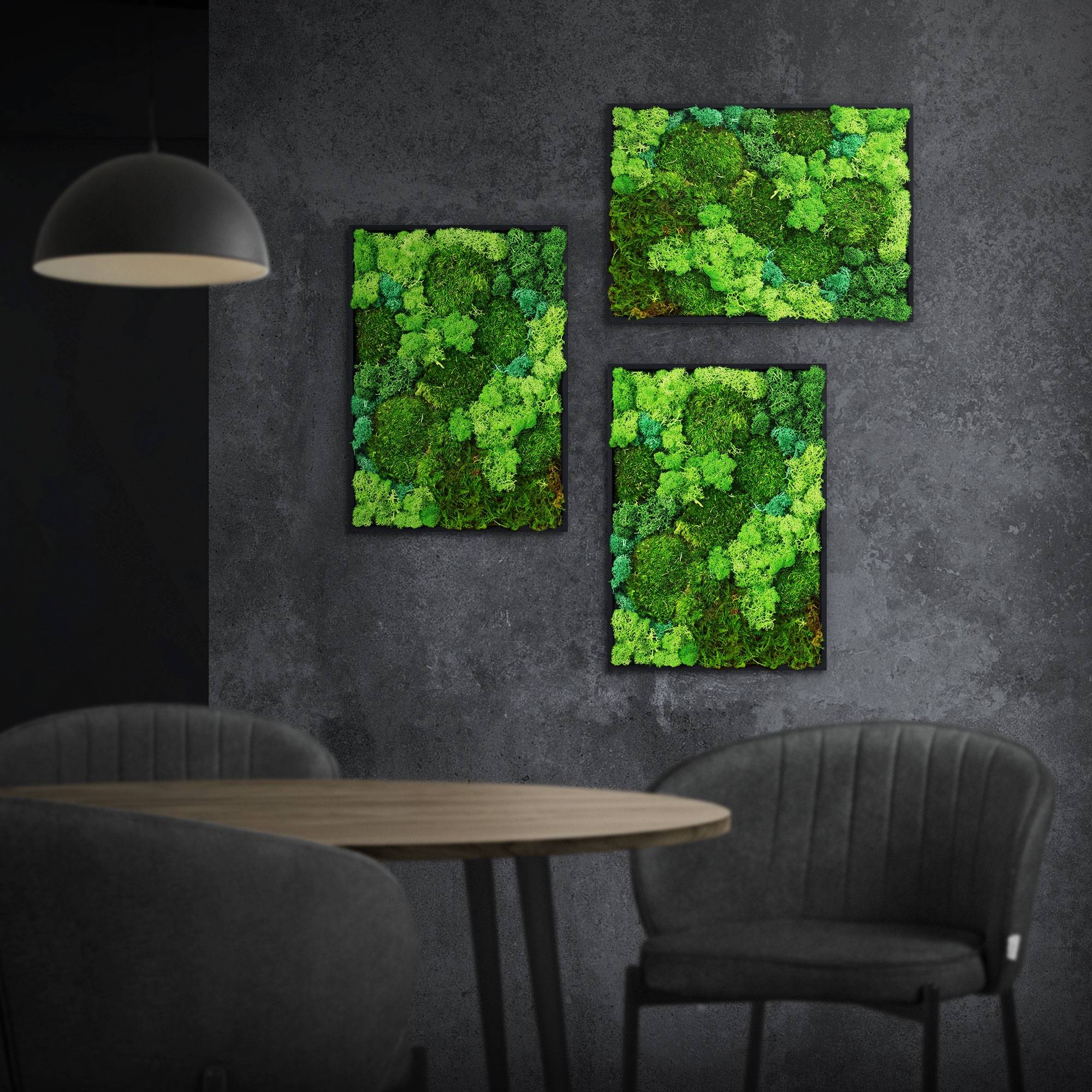 Ecd-Germany - Tableau végétal mural, mélange de mousses stabilisées, rectangulaire, 38 x 27 cm, vert, décoration d'intérieur effet 3D, sans entretien, pièce unique