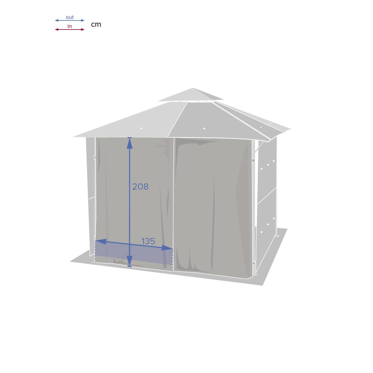 Hesperide - Rideaux pour tonnelle "Amalya" ardoise 3x3m en polyester Hespéride - Image 2