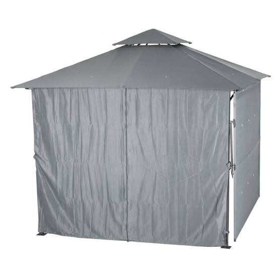 Hesperide - Rideaux pour tonnelle "Amalya" ardoise 3x3m en polyester Hespéride - Image 1