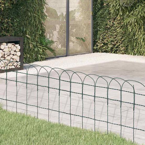 Clôture jardin fer enduit poudre extérieur protection massifs 25x0,4m vert - ComfortXL Outdoor Living - Image 1