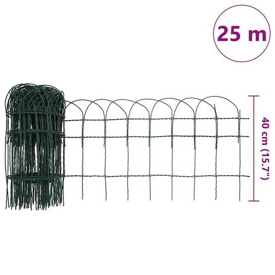 Clôture jardin fer enduit poudre extérieur protection massifs 25x0,4m vert - ComfortXL Outdoor Living - Image 7