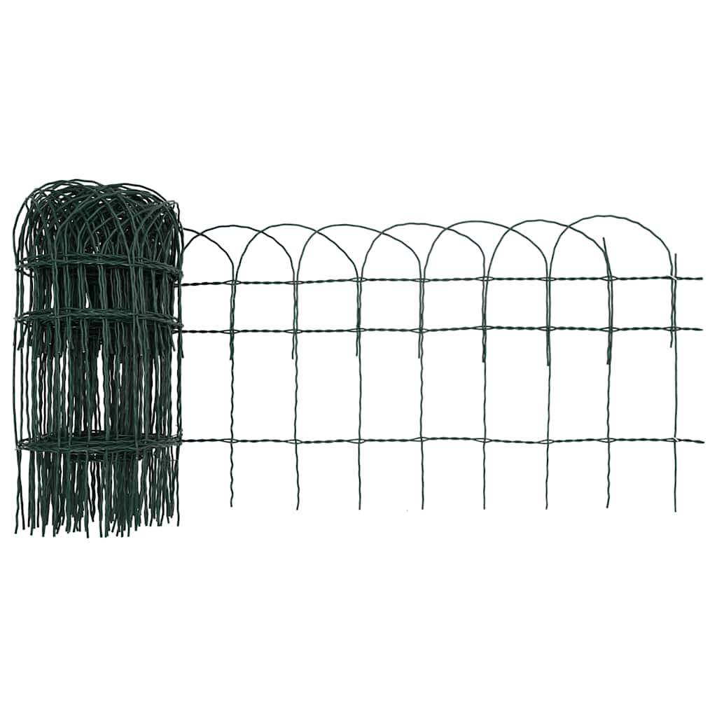 Clôture jardin fer enduit poudre extérieur protection massifs 25x0,4m vert - ComfortXL Outdoor Living - Image 4