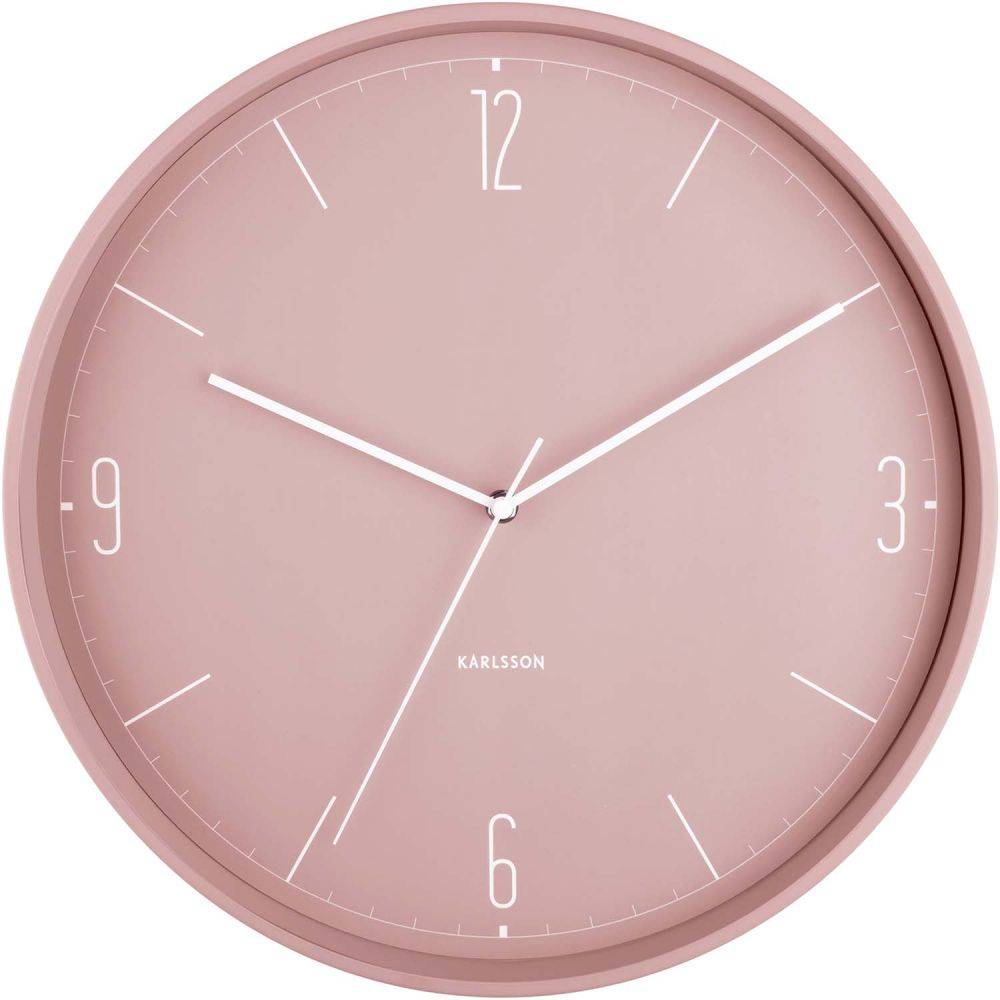 Karlsson - Horloge en métal mat Numbers & Lines 40 cm Rose - Imagen 3