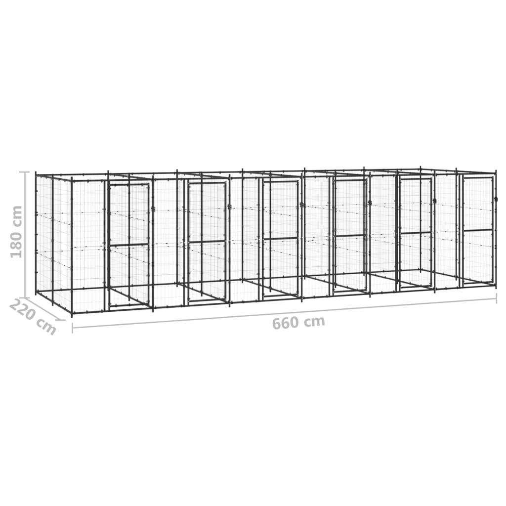Vidaxl - Chenil extérieur Acier 14,52 m² vidaXL 3082264 - Imagen 3