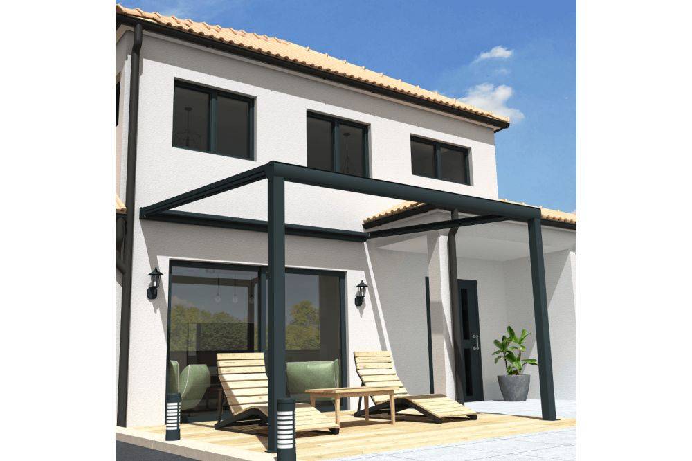 Ombrazur - Pergola toile SUNLIGHT Gris anthracite - écru 3,50x3,00m OMBRAZUR - Imagen 4