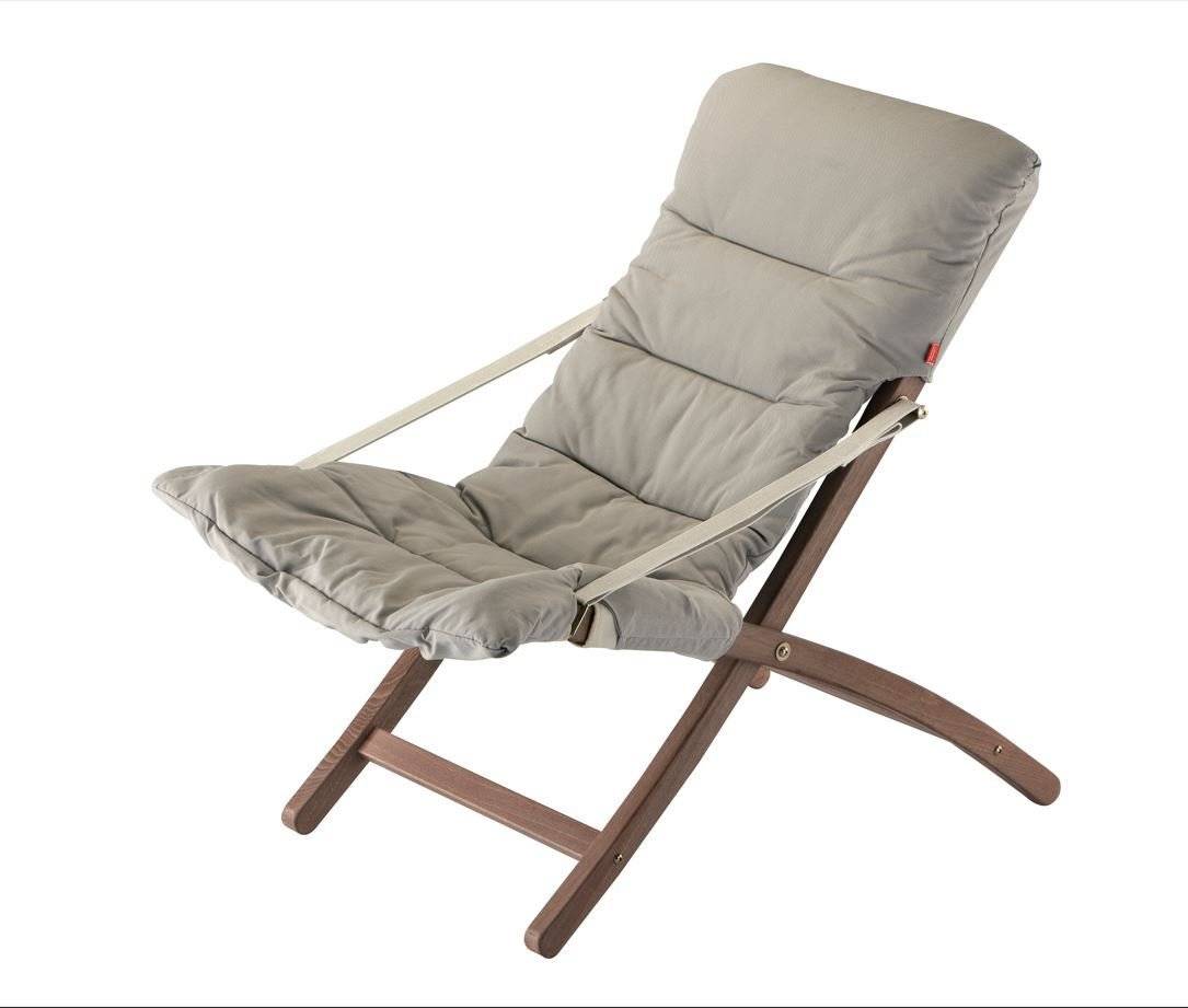 Fiam - Chaise Relax LINDA SOFT Bois d'Hêtre Oléfine BLANC BEIGE 89/96x61x92/102 cm FIAM - Imagen 1