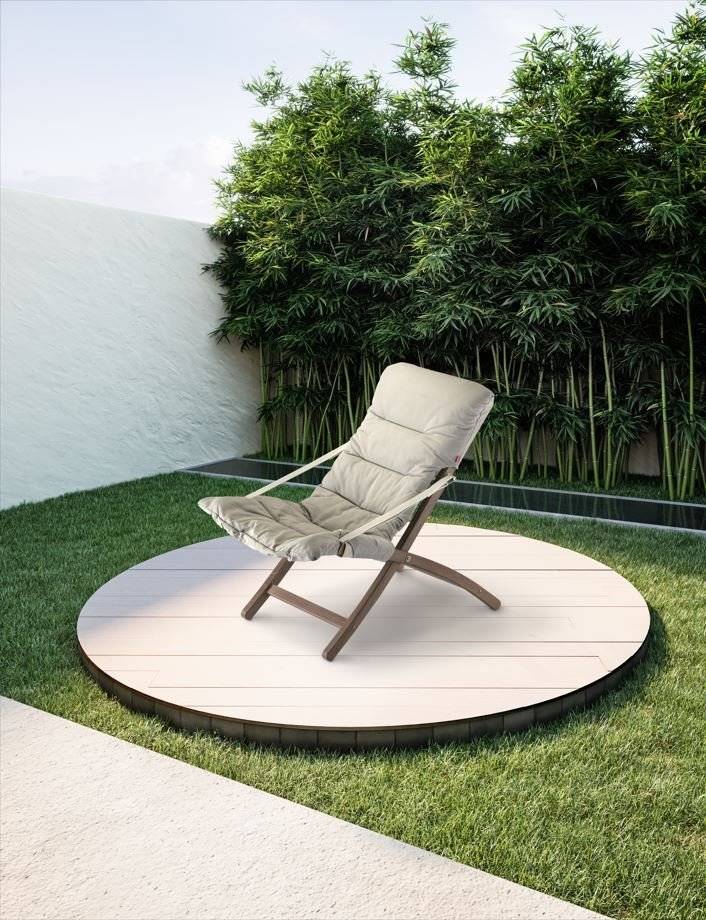 Fiam - Chaise Relax LINDA SOFT Bois d'Hêtre Oléfine BLANC BEIGE 89/96x61x92/102 cm FIAM - Image 2