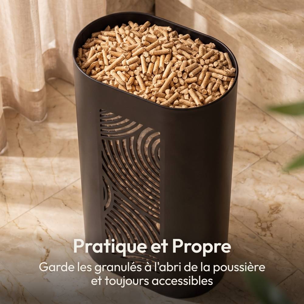 Réservoir Pellets & Granulés, Niveau Visible, 15kg, Métal Noir CASABEL - Image 4