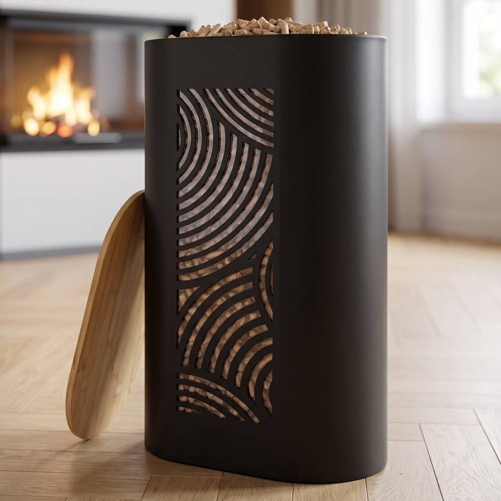 Réservoir Pellets & Granulés, Niveau Visible, 15kg, Métal Noir CASABEL - Image 1