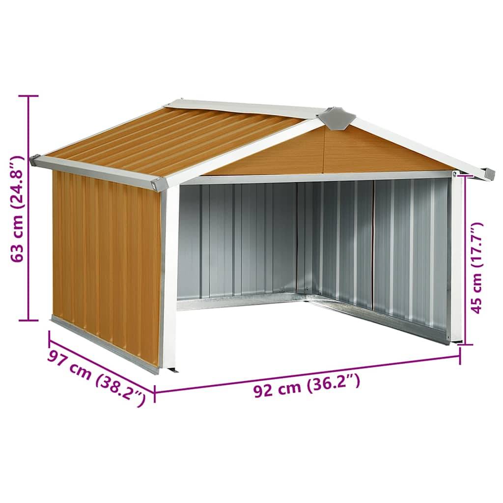 PANGIVO - Abri pour robot tondeuse acier galvanisé marron 92 x 97 x 63 cm - PANGIVO - Image 9