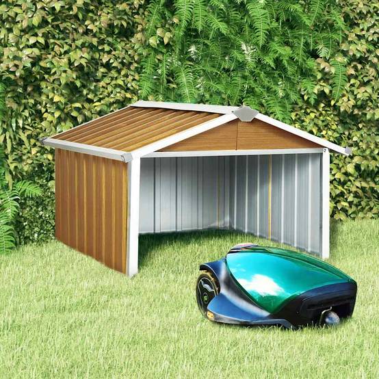 PANGIVO - Abri pour robot tondeuse acier galvanisé marron 92 x 97 x 63 cm - PANGIVO - Image 1