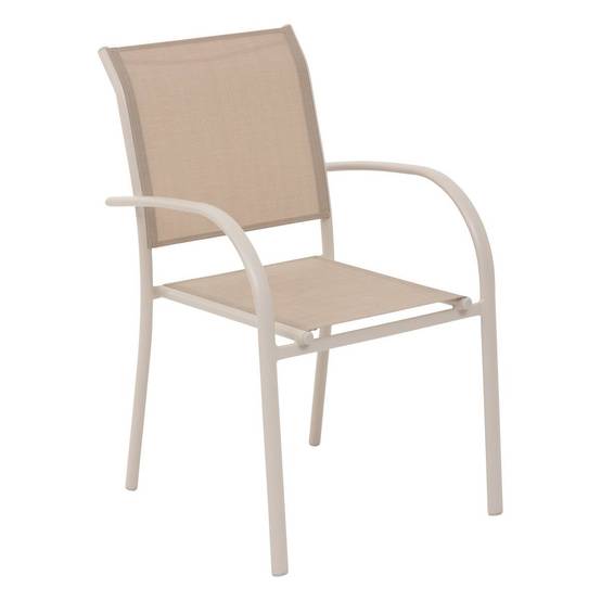 Hesperide - Fauteuil de jardin empilable "Piazza" lin & argile en aluminium traité en epoxy Hespéride - Image 2