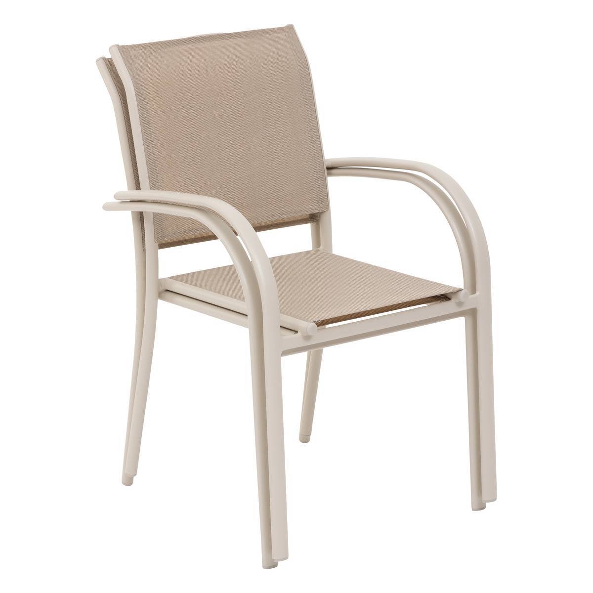 Hesperide - Fauteuil de jardin empilable "Piazza" lin & argile en aluminium traité en epoxy Hespéride - Image 3