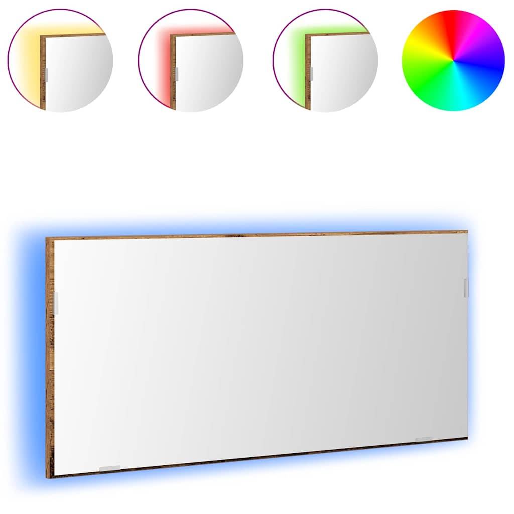 Miroir Bois ancien 80 x 37 cm Verre et Bois Ingénierie Maison Chic - Image 3