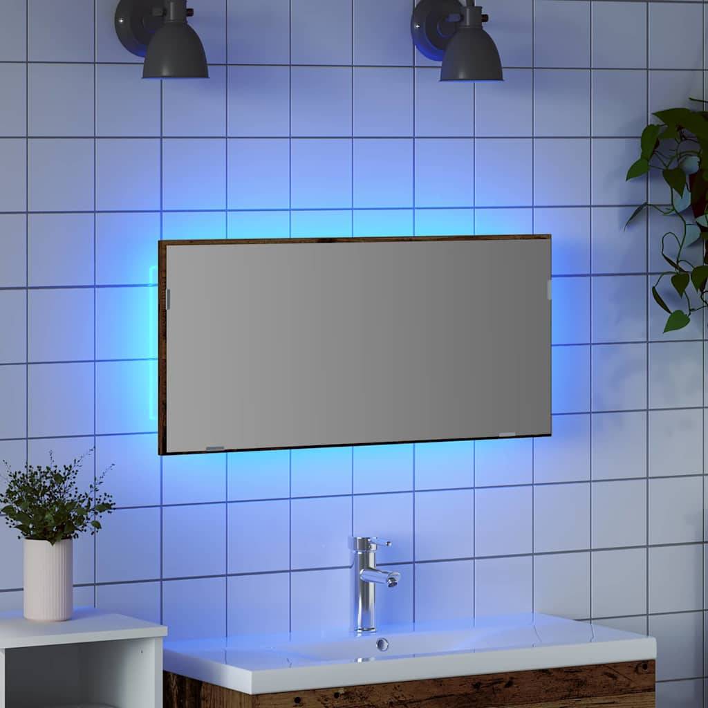 Miroir Bois ancien 80 x 37 cm Verre et Bois Ingénierie Maison Chic - Image 4