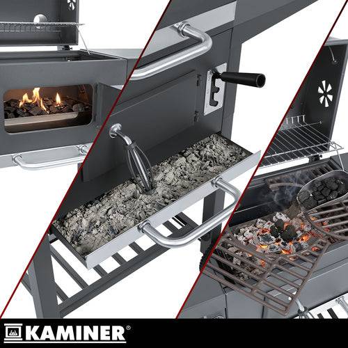 Barbecue de jardin avec couvercle 105x110x50cm accessoires et souffleur inclus - Image 10