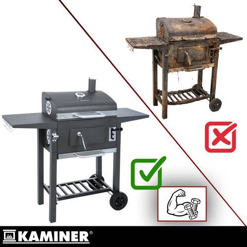 Barbecue de jardin avec couvercle 105x110x50cm accessoires et souffleur inclus - Image 9