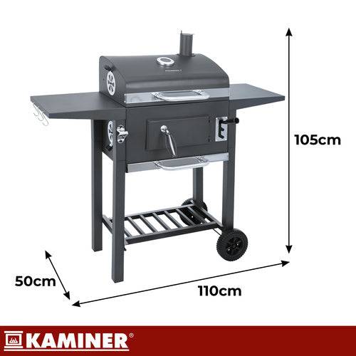 Barbecue de jardin avec couvercle 105x110x50cm accessoires et souffleur inclus - Image 2