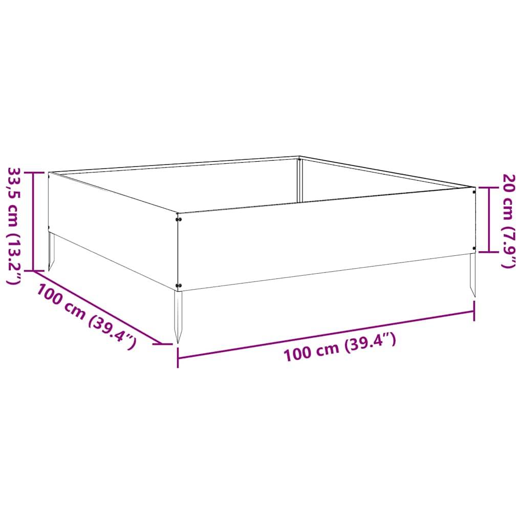 ComfortXL - Carré potager surélevé en acier galvanisé pour jardin Argenté 100x100x33,5 cm – ComfortXL Outdoor Living - Image 9