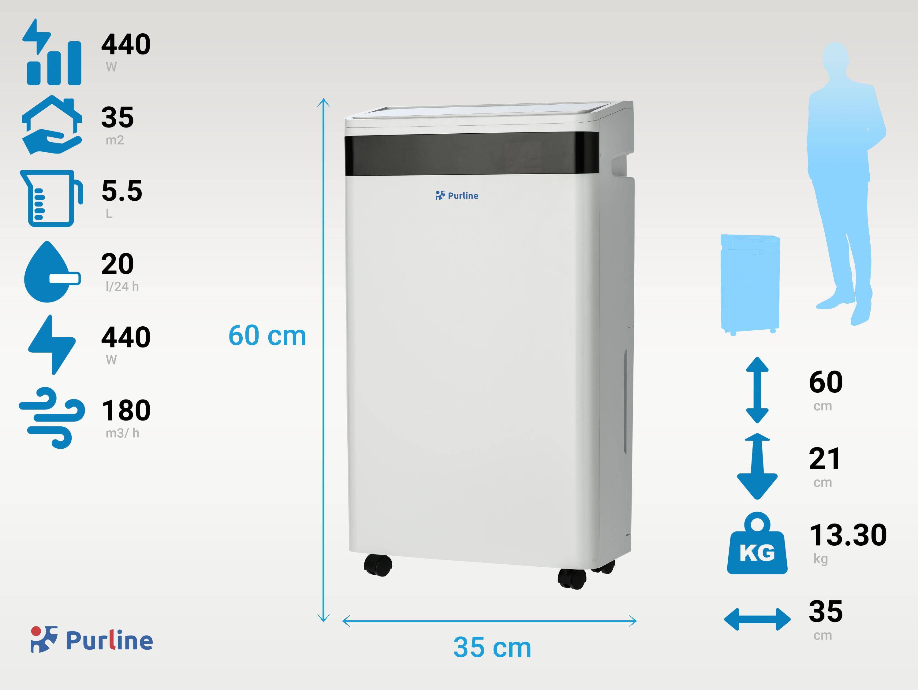 Purline - Déshumidificateur avec compresseur 20 l/d - Purline - Image 3