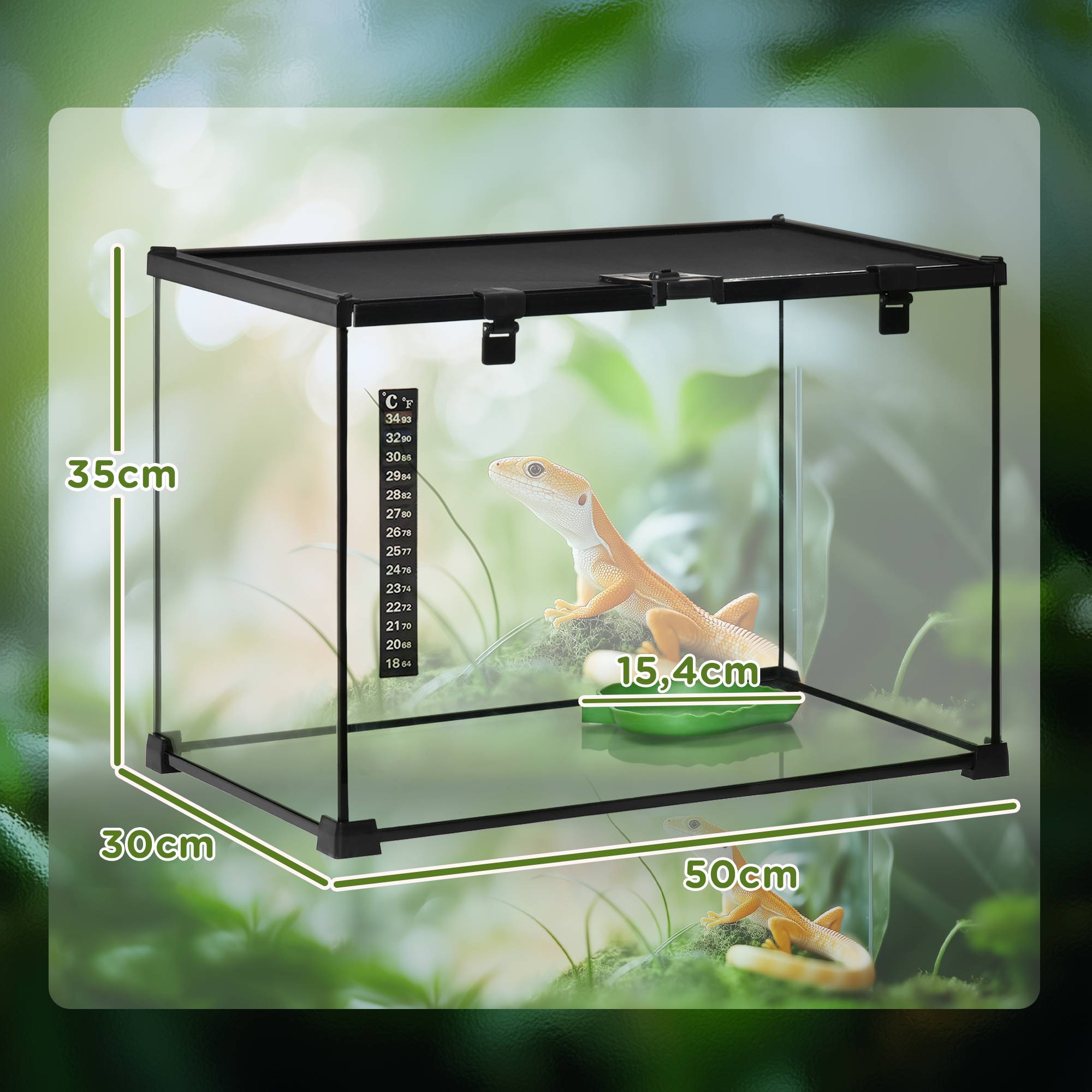 Terrarium verre transparent 50 x 30 x 35 cm - PANGIVO - Image 5
