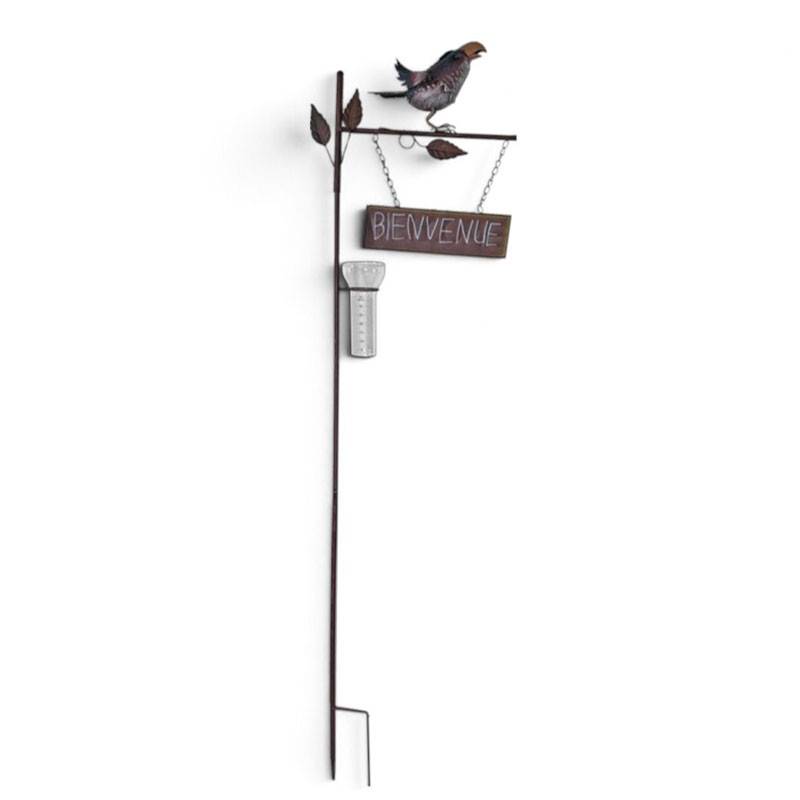 La Grande Prairie - Pluviomètre oiseau Bienvenue 37x15x136cm - Image 2