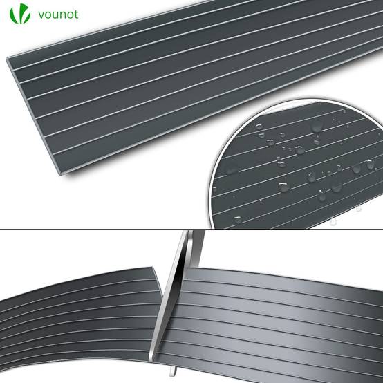 Kit de lamelles occultantes PVC brise vue 150m x 4.7cm avec 300 clips Gris - Image 7