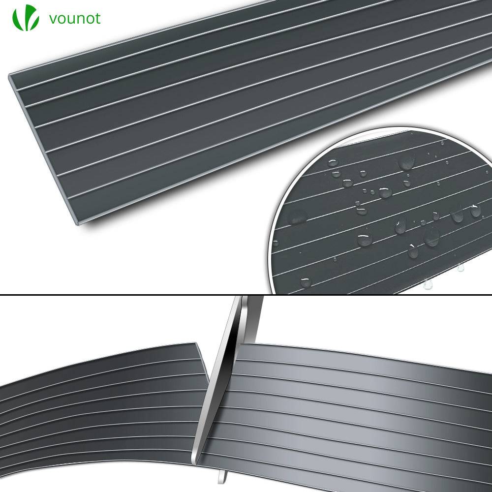 Kit de lamelles occultantes PVC brise vue 150m x 4.7cm avec 300 clips Gris - Image 7