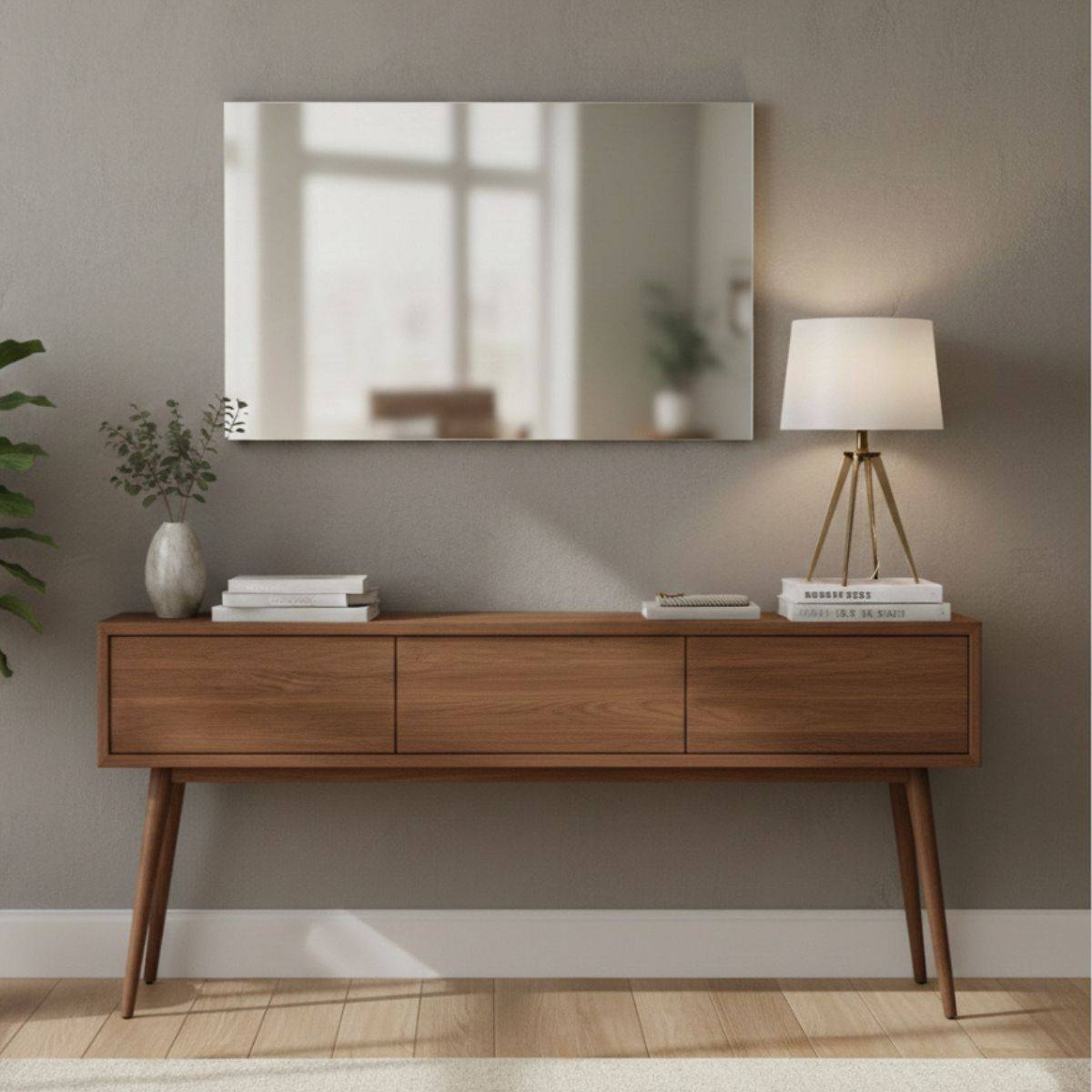 Miroir rectangulaire 60x90cm chant blanc - FEODOR - Image 2