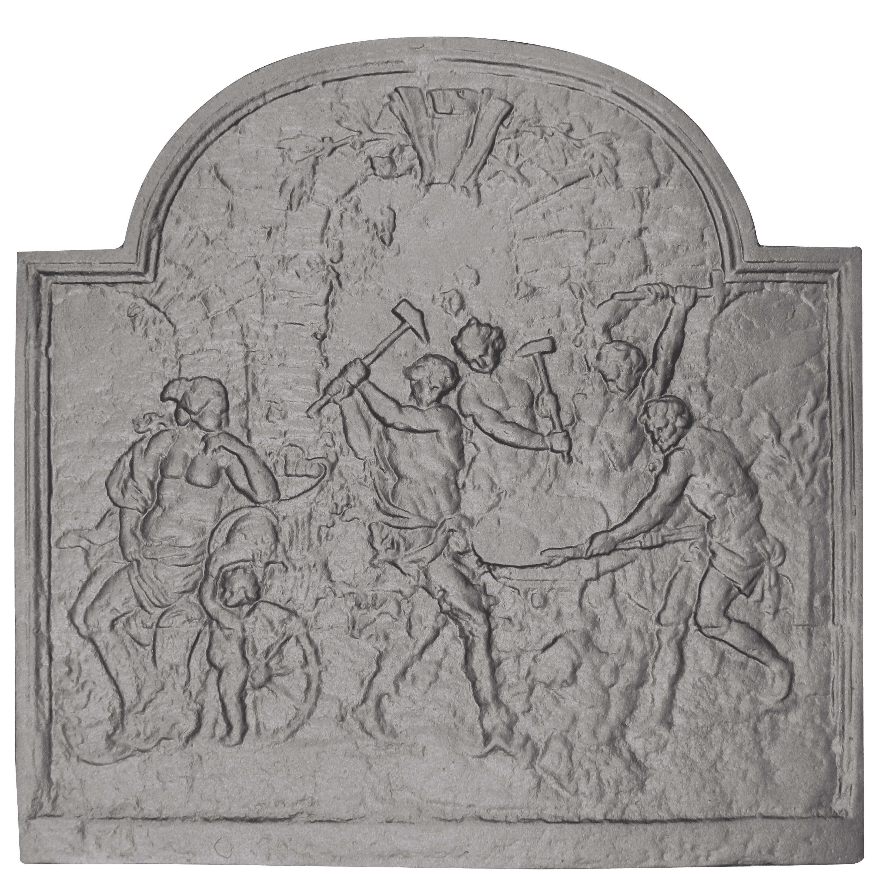 Plaque de cheminée vénus chez les cyclopes Dommartin grise H. 75,5 cm X L. 77,5 cm - Imagen 1