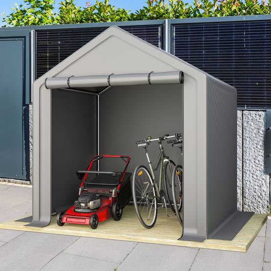 Tente de Stockage Abri de Jardin pour Vélos et Outils Acier Galvanisé 190x170x200cm Gris - ComfortXL Outdoor Living - Image 9