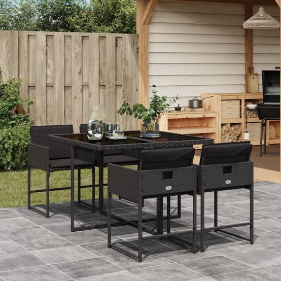 ComfortXL - Salon de Jardin Encastrable 4 Places, Résine Tressée Noire et Coussins, Rangement Compact – ComfortXL Outdoor Living - Image 1