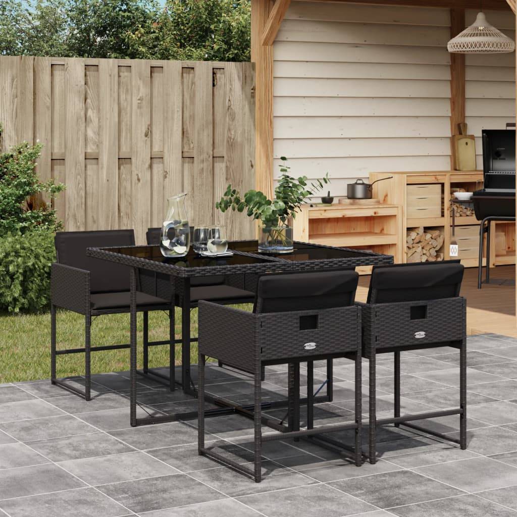 ComfortXL - Salon de Jardin Encastrable 4 Places, Résine Tressée Noire et Coussins, Rangement Compact – ComfortXL Outdoor Living - Image 1