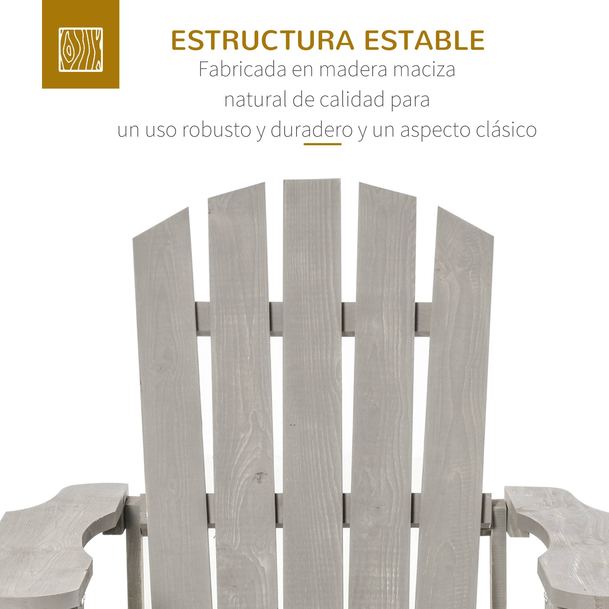 Fauteuil de jardin bois sapin terrasse dossier incliné extra large 78x89x88 cm gris - ComfortXL Outdoor Living - Image 6